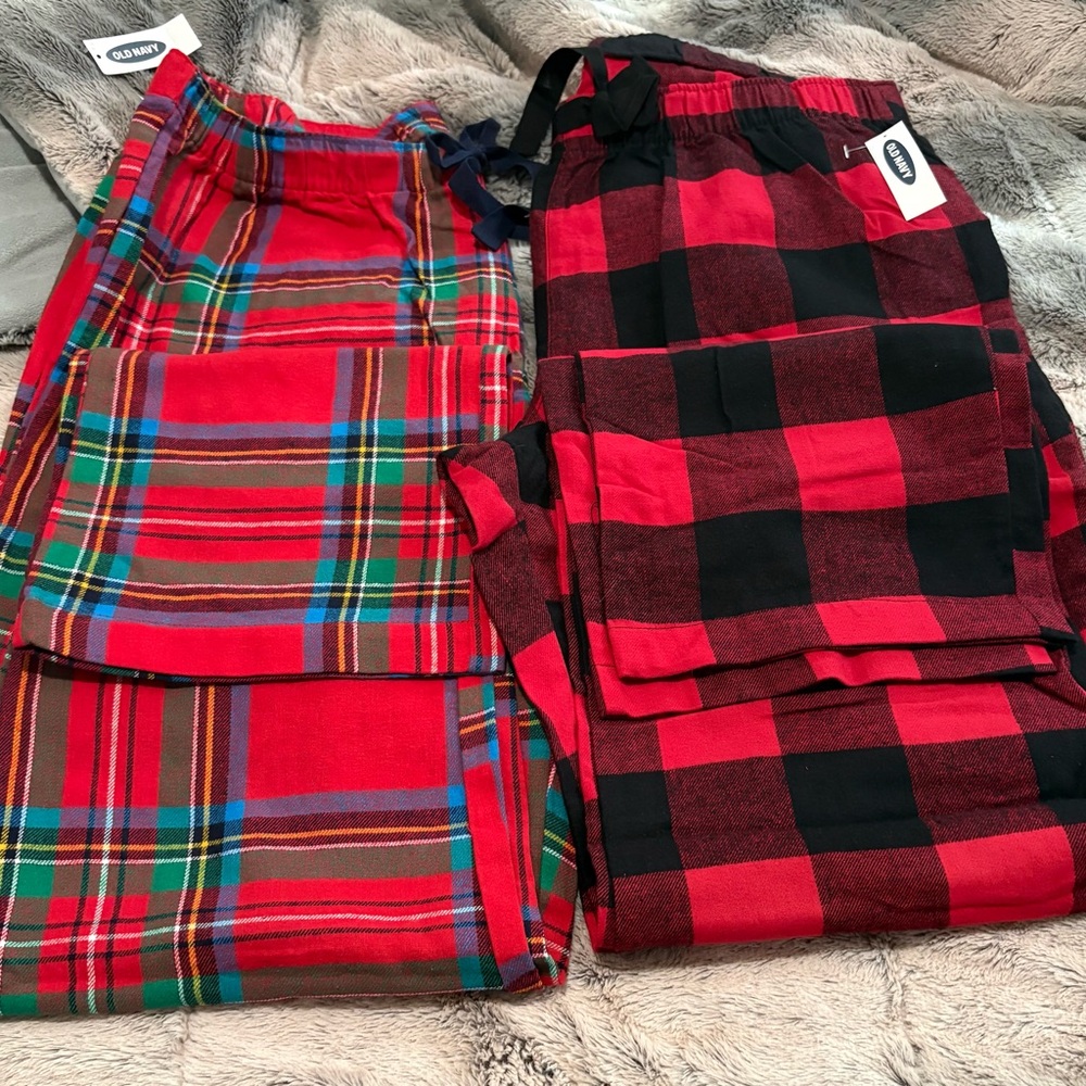 Old Navy Red and Black Plaid Pajama Set